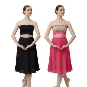 VS PINK Lace Bandeau Bundle Bralette  L Black & Pink